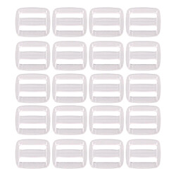 20 pcs 3 bars rectangle boucles glissent l'outil boucle de glissement 20mm clair