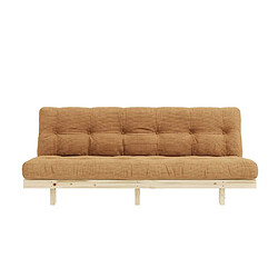 Inside 75 Banquette convertible futon LEAN bois de pin coloris caramel 130x200 cm