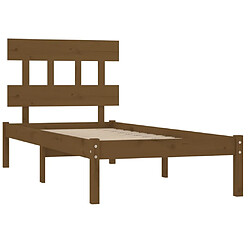 Avis vidaXL Cadre de lit sans matelas marron miel 100x200 cm bois massif