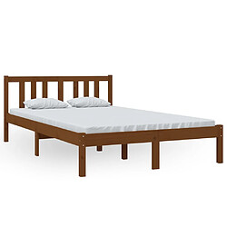 vidaXL Cadre de lit sans matelas marron miel bois massif 120x200 cm