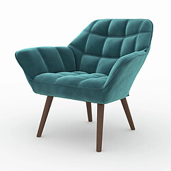 Avis Rendez Vous Deco Fauteuil Simba en velours bleu canard