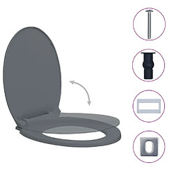 Avis Helloshop26 Siège de toilette à fermeture en douceur abattant WC lunette cuvette salle de bain maison restaurant hôtel magasin ovale gris 02_0002918