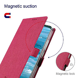 Etui en PU VILI fermeture magnétique avec support rose pour votre Samsung Galaxy S22 Ultra 5G