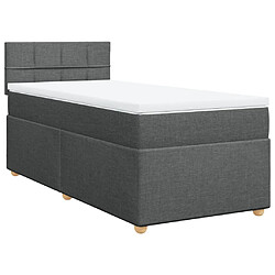 Vidaxl Sommier à lattes de lit avec matelas Gris foncé 80x200 cm Tissu