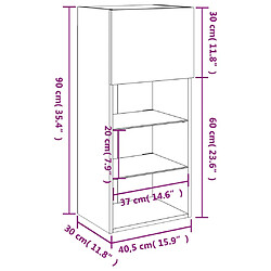 vidaXL Meuble TV avec lumières LED noir 40,5x30x90 cm pas cher