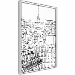 Paris Prix Affiche Murale Encadrée Fashion Capital 20 x 30 cm Blanc