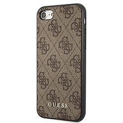 Guess Maroquinerie Guess 4G Metal Gold Logo - Coque pour iPhone SE 2022 / SE 2020 / 8 / 7 (marron)