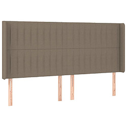 vidaXL Tête de lit avec oreilles Taupe 163x16x118/128 cm Tissu