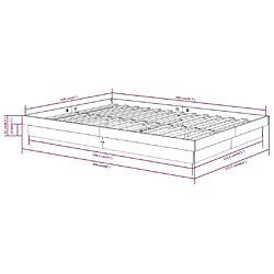 vidaXL Cadre de lit Marron miel Bois massif 120x200 cm pas cher