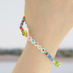 Avis Avizar Bijou Téléphone Bracelet à Perles, Smiley, cœurs, lettres Happy Collection Smile