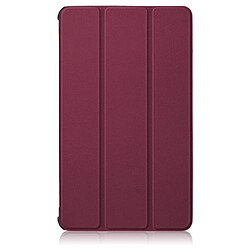 Etui en PU avec support tri-pliure rouge vin pour votre Samsung Galaxy Tab A7 Lite T220/T225 8.7 pouces