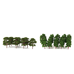 30/ Set Arbre Modèle Cyprès Pin + Banyan en Plastique pour Table en Sable Paysage de Ferroviaire