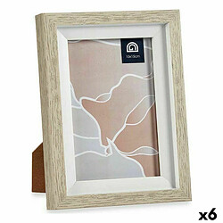 Gift Decor Cadre photo 13,5 x 18,8 x 2 cm Verre Beige Blanc Plastique (6 Unités)