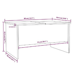 vidaXL Table basse chêne sonoma 80x50x42,5 cm bois d'ingénierie pas cher