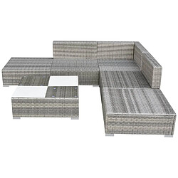 Avis Maison Chic Salon de jardin 6 pcs + coussins - Mobilier/Meubles de jardin - Table et chaises d'extérieur Résine tressée Gris -MN57931