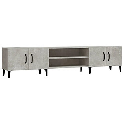 vidaXL Meuble TV gris béton 180x31,5x40 cm bois d'ingénierie