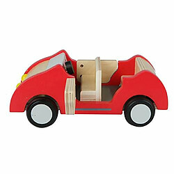 Voiture familiale Hape Dollhouse Jouet de voiture de maison de poupAes en bois, accessoire de vAhicule A pousser pour ensemble complet de meubles de maison de poupAe rouge, L : 8,9, l : 3,5, H : 5,1 pouces