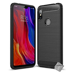 Htdmobiles Coque silicone gel carbone pour Xiaomi Redmi Note 6 Pro + film ecran - NOIR