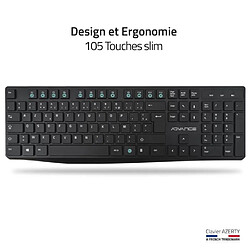 Pack Premium Clavier sans fil + SOURIS CLS-7100RF sans fil Wireless Desktop ADVANCE