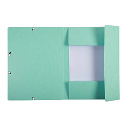 Chemise à élastique 3 rabats carton Aquarel Exacompta 24 x 32 dos 3 cm vert - Lot de 2