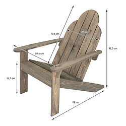 Ecd Germany Chaise de jardin grise, 92,5x69,5x89 cm, bois massif pas cher