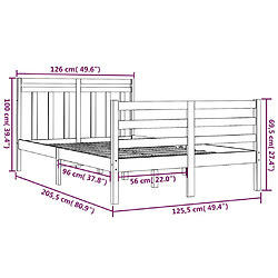 vidaXL Cadre de lit sans matelas blanc 120x200 cm bois massif pas cher