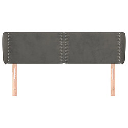 Avis Maison Chic Tête de lit scandinave avec oreilles,meuble de chambre Gris foncé 147x23x78/88 cm Velours -MN10501