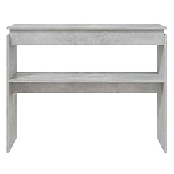 Avis vidaXL Table console gris béton 102x30x80 cm bois d'ingénierie