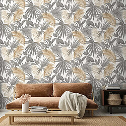 DUTCH WALLCOVERINGS - Papier Peint Palmier Sauvage Gris et Beige