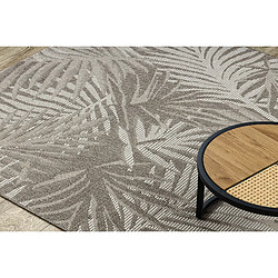 RUGSX TAPIS EN CORDE SIZAL FLOORLUX 20504 FEUILLES gris foncé Champagne JUNGLE 120x170 cm pas cher