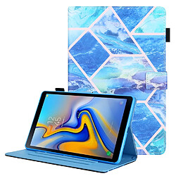 Etui en PU + TPU avec support et porte-carte Motif de marbre bleu pour votre Samsung Galaxy Tab A8 10.5 2021 SM-X200/X205