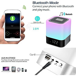 Universal Enceinte Bluetooth sans fil avec contrôle tactile de la lampe de chevet colorée, LED Touch Capteur de bureau lampe Dimmable (blanc)