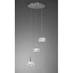 Luminaire Center Suspension O2 3 Ampoules G9, chrome poli