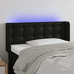 Maison Chic Tête de lit scandinave à LED,meuble de chambre Noir 83x16x78/88 cm Similicuir -MN68436