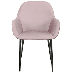 Avis The Home Deco Factory Fauteuil en velours cotelé Giulia (Lot de 2) rose poudré.