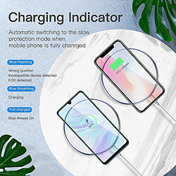 Acheter Chrono Chargeur sans fil 15W Max avec USB-C, Kuulaa Ultra Thin Mirror Surface de chargement rapide Compatible avec iPhone 11 X Xs Xr 8 Series, Samsung Galaxy S10 S9 S8 & etc(blanc)