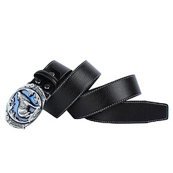 2pcs Ceinture Homme en Cuir PU Western Cowboy Boucle Pierre Délicat Vintage