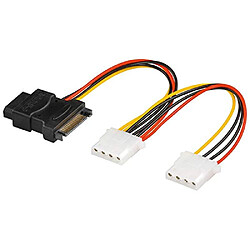 PremiumCord Câble d'alimentation Y pour HDD Serial ATA avec 3 fiches 5, 25 Pouces 15 cm