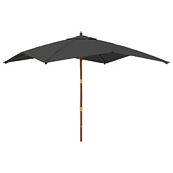 Helloshop26 Parasol de jardin avec mât en bois 300 x 300 x 273 cm anthracite 02_0008335