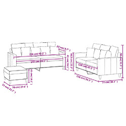 vidaXL Ensemble de canapés 3 pcs avec coussins Jaune Velours pas cher