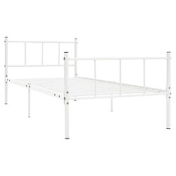 Maison Chic Lit adulte - Lit simple Cadre de lit,Structure du lit Contemporain Blanc Métal 90 x 200 cm -MN86848