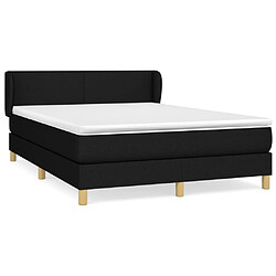 Maison Chic Lit adulte- Lit + matelas,Sommier à lattes de lit avec matelas Noir 140x190 cm Tissu -GKD63546