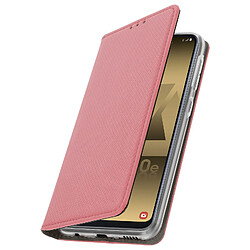 Avizar Étui Galaxy A20e Housse Portefeuille Porte-carte Support Vidéo - Rose Champagne