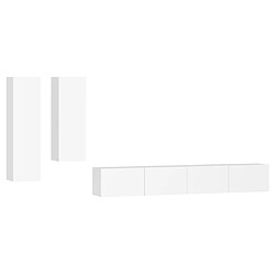 vidaXL Ensemble de meubles TV 4 pcs Blanc Bois d'ingénierie