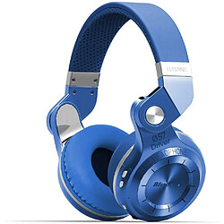 Chrono Casque Bluetooth 5.0 stéréo sans fil Chronus T2S, filaire/rotatif/fonction cloud/commande vocale, écouteurs Bluetooth à basses lourdes de 57 mm sur l'oreille(bleu)