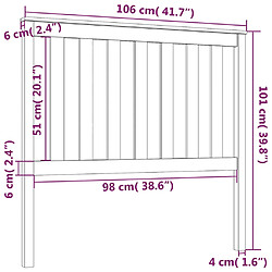 vidaXL Tête de lit Blanc 106x6x101 cm Bois massif de pin pas cher