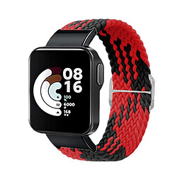 Bracelet en nylon tressé, élastique, rouge/noir pour votre Xiaomi Redmi Watch