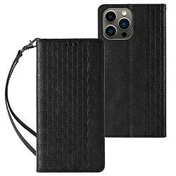 Ozzzo magnet strap coque pour iphone 12 pro max pouch wallet + mini lanyard pendentif noir