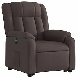 Avis Maison Chic Fauteuil Relax pour salon, Fauteuil inclinable électrique marron foncé tissu -GKD85385