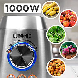 Duronic BL102 Blender/Mixeur Puissant de 1000W en Acier Inoxydable avec Carafe de 1,5 Litre - Idéal pour Smoothies, Milkshakes, Gaspachos, Compotes, Glace pilée, Fruits à coques